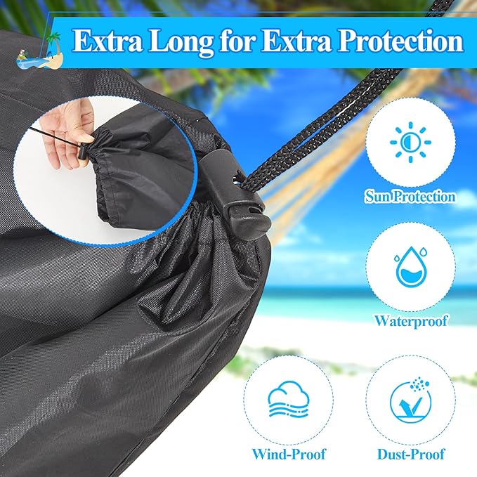 Extra Long Waterproof Hammock Sleeve Protector 16 ft Lightweight and Compact Camping Hammock Storage and Cover, Black (Cover Only)