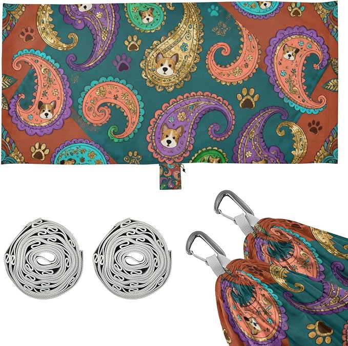 Retro Animal Camping Hammock Fabric for Outside Patio Garden