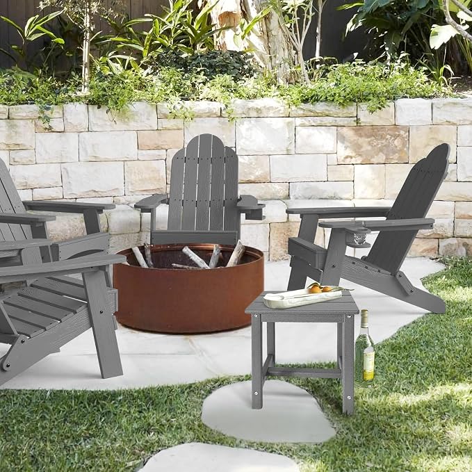 GARDENSTAR Adirondack Square Side Table,one-Tier Outdoor end Table, Patio Side Table for Pool,Porch,Backyard,Relaxing Companion