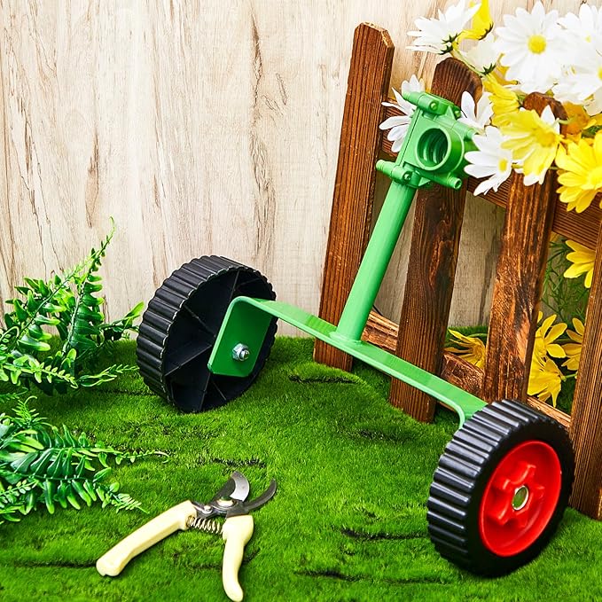 Fabbay Adjustable Support Wheels Auxiliary Wheels 26mm(1 Inch) and 28mm(1.1 inch) Weed Walk Behind String Trimmer for Weed Grass Cutter Gas String Trimmer(Green)