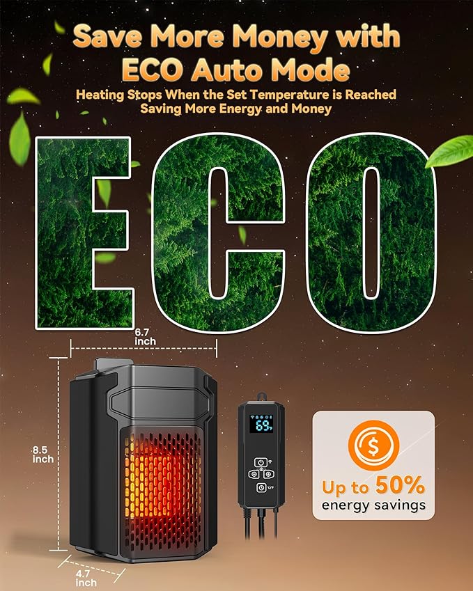 Dog House Heater with Thermostat & Smart APP WIFI Remote, 500W Fast Dog House Heaters Outdoor Doghouse, Chicken Coop, Pig Cat House, 41℉-113℉ Adjustable Temp & Timer, Pet Safe Space Electric Warmer