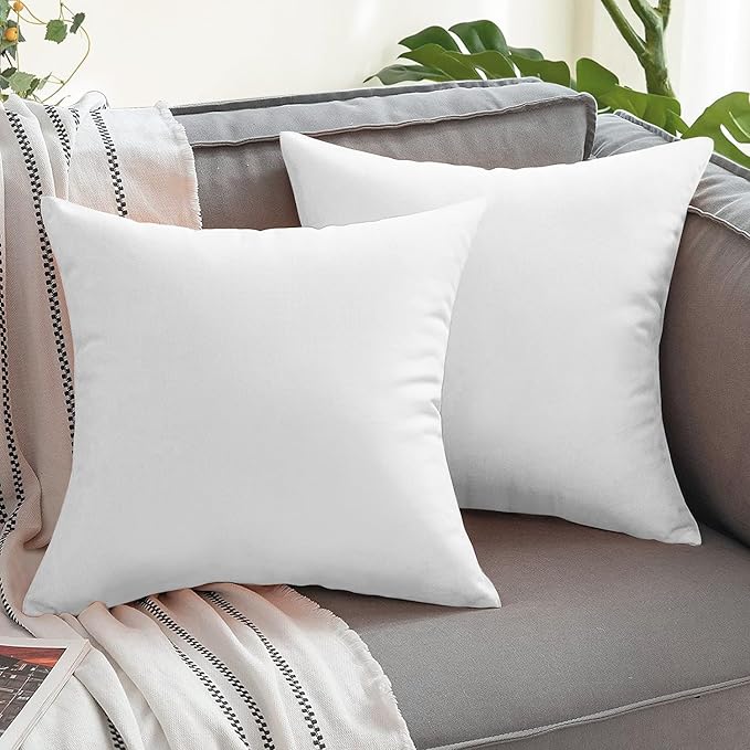 VAKADO Outdoor Waterproof Throw Pillow Covers 24X24 Set of 2 Decorative White Patio Furniture Cushion Cases Outside Decor for Couch Garden Bench Porch