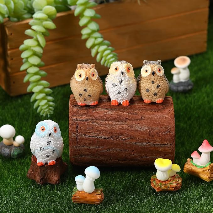 33 Pcs Fairy Garden Miniature Kit Resin Fairies Animal | Weatherproof Solid Resin, PVC Colorful Fairies, Assorted Animal Mushroom Pond Decor, for Terrarium Patio Dollhouse DIY Craft