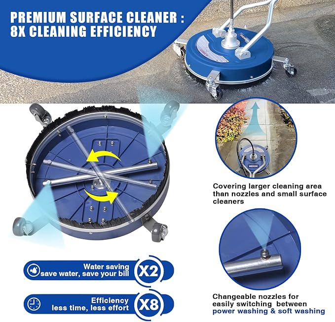MEKOH 20'' Pressure Washer Surface Cleaner & Pressure Washer 4000 PSI, 10.5 GPM Spray Gun