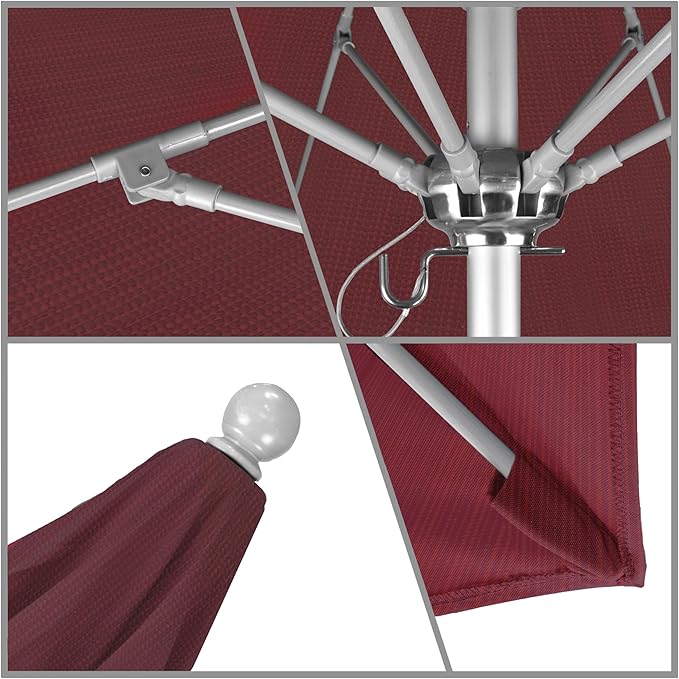 California Umbrella 7.5' Rd. Venture Series Contract Grade Patio Umbrella, Push Open Pin Stop, Silver Finish