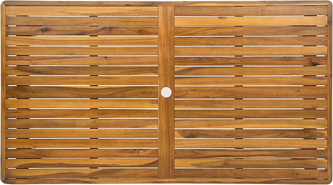 Merax 7 Piece Outdoor Patio Dining Set for 6, Patio Furniture Set with 6 Teak Finished Aluminum Dining Chair with Light Gray Cushions & Acacia Wood Table, Patio Conversation Set for Desk Garden