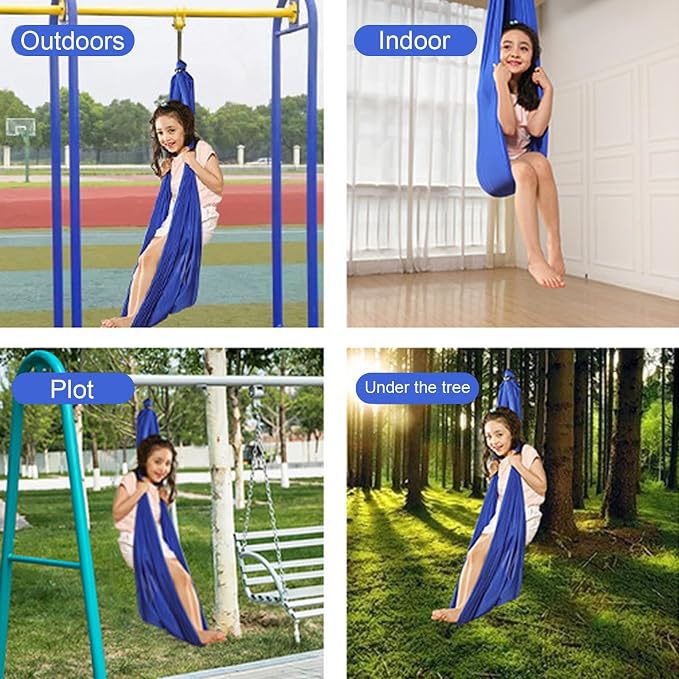 Talent Star Sensory Swing,Children Hammock,Sensory Swing for Kids with Special Needs Therapy Swing Cuddle Swing Indoor Outdoor for Child & Adult with Aspergers Sensory Integration Silver Gray