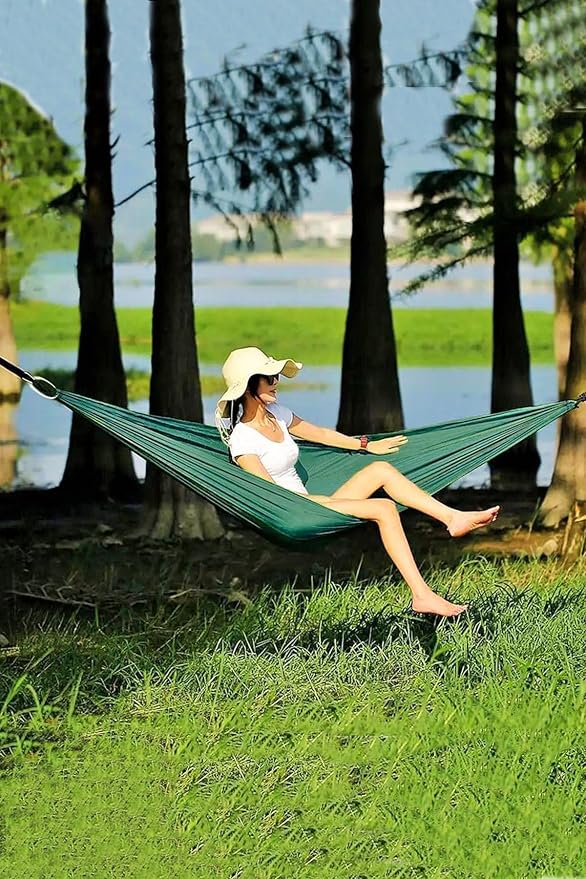 Camping Hammock Swing for Picnic Garden Balcony - Portable Foldable Outdoor Hammock with Carrying Bag, 110kg Capacity, Turquoise - Turquoise