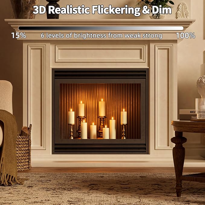 Flameless Battery Operated Candles with Remote: Set of 12 2.2''×4'' 5'' 6'' 7'' Outdoor Waterproof LED Pillar Candles with Timer Flicking Plastic for Home Decor Fireplace Wedding Tub Patio Ivory