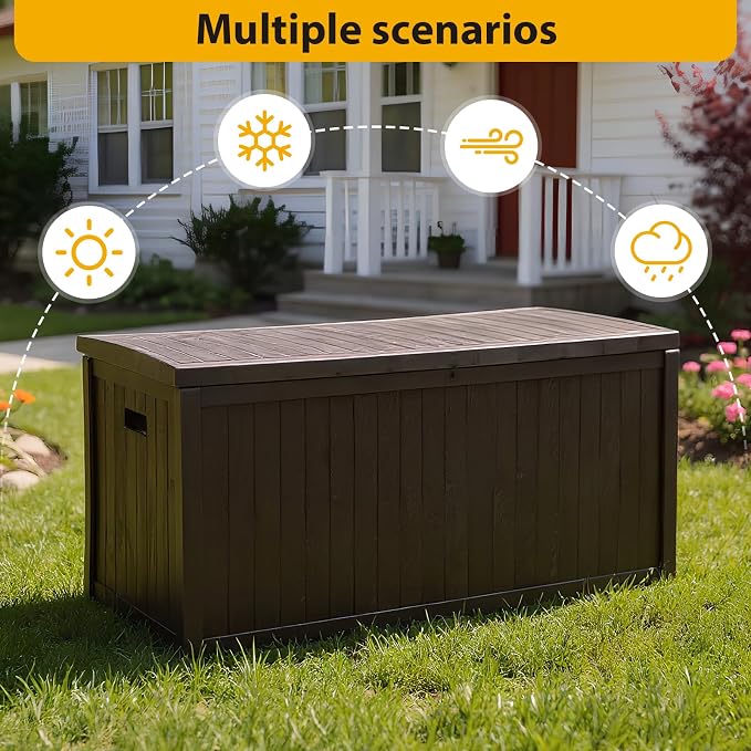 Large Outdoor Storage Boxes Waterproof Deck Box Lockable Garden Storage Box for Furniture Outside Cushions Gardens Pool Tools