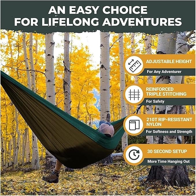 Hammock for Outside Double Hammock with Hanging Ropes 270x140 Cm Portable Hammock for Patio Backyard Porch Hammock Swing