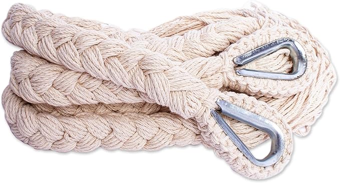 Novica Handmade Ivory Cascade Cotton Rope Hammock (Triple)