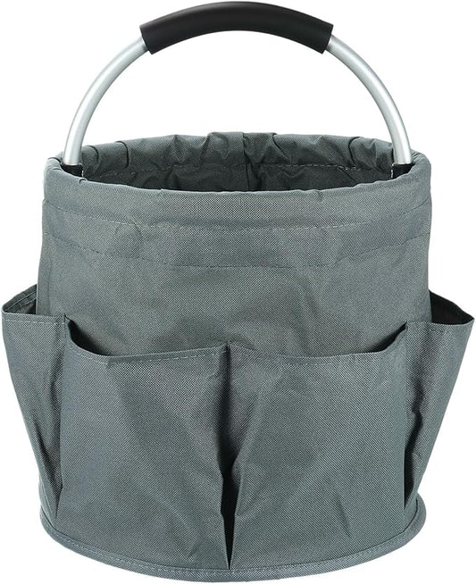 HARFINGTON Garden Tool Bag 17L Large Oxford Waterproof with Pockets Garden Tote Bag Gardening Plant Tool Organizer Storage Carrier Store for Outdoor Women Men, Grey