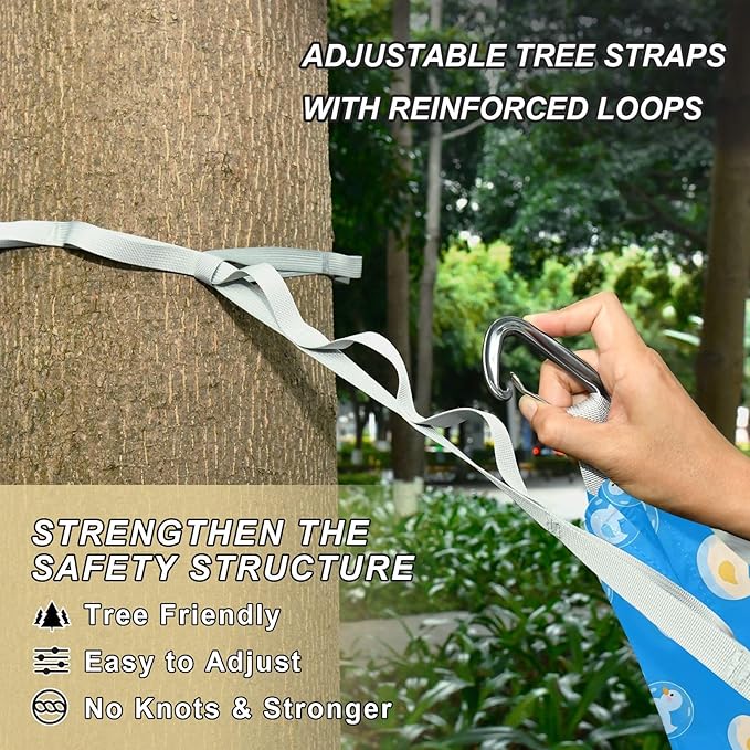 Camping Hammock Outdoor Hammocks for Outside Duck Bubble Blue Beach Trees Portable Lightweight with Pockets Tree Straps Indoor
