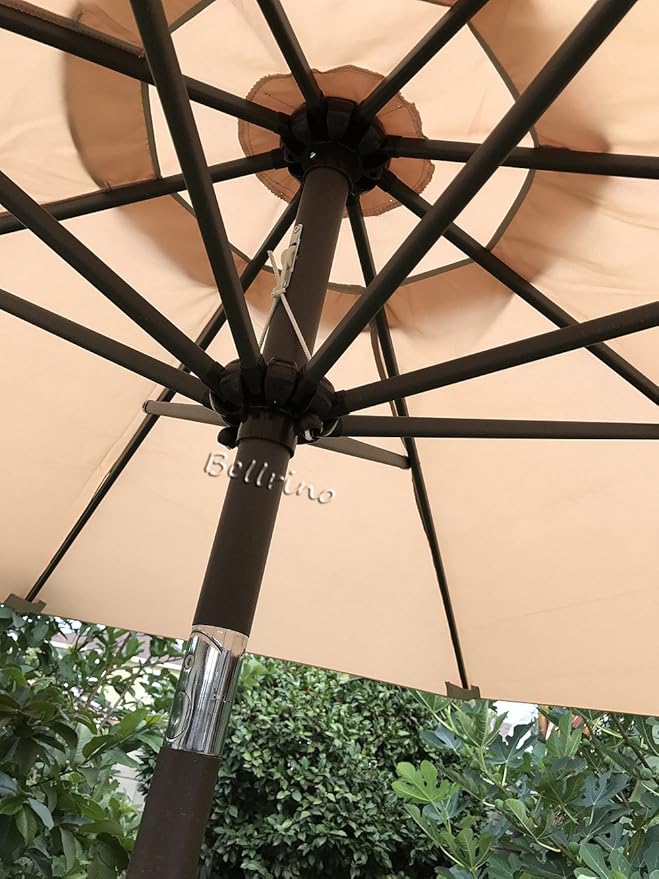 BELLRINO DECOR Replacement " STRONG & THICK " Umbrella Canopy for 9ft 6 Ribs (Canopy Only) (BEIGE)