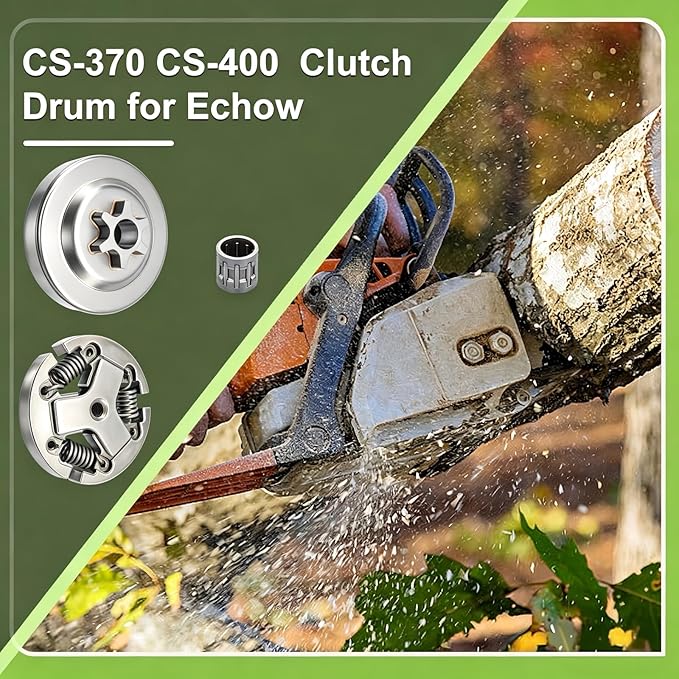 3/8"-6T CS-400 Sprocket Clutch Drum Kit with P021001980 Oil Pump for Echo CS-370 CS-370F CS-400 CS-400F Chain Saw Parts, CS-370 CS-400 Chainsaw Sprocket & CS-400 Auto Oiler Assembly for A556000401