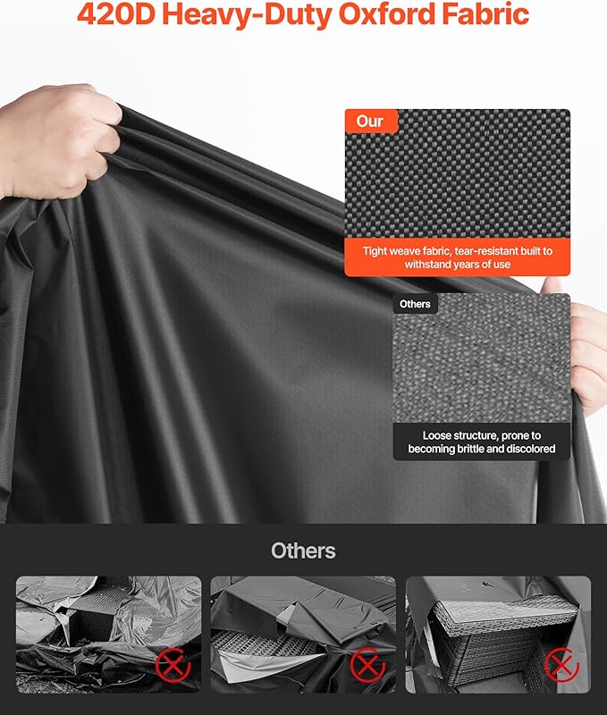 VEVOR Patio Furniture Cover 4-Piece Set, 420D Heavy Duty Waterproof Outdoor Dining Table and Chairs Cover Set, Lawn Patio Furniture Covers for Outdoor Sofa, Couch, Chairs, Coffee Table, Black