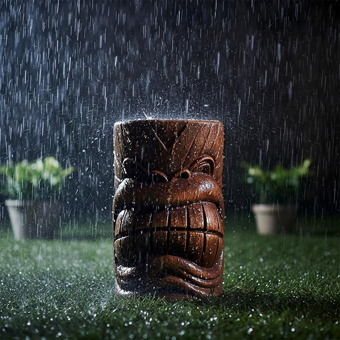 Outdoor Decor Tiki Face Sculpture-Tiki Totem Statues Waterproof Decorative Yard Patio Decorations