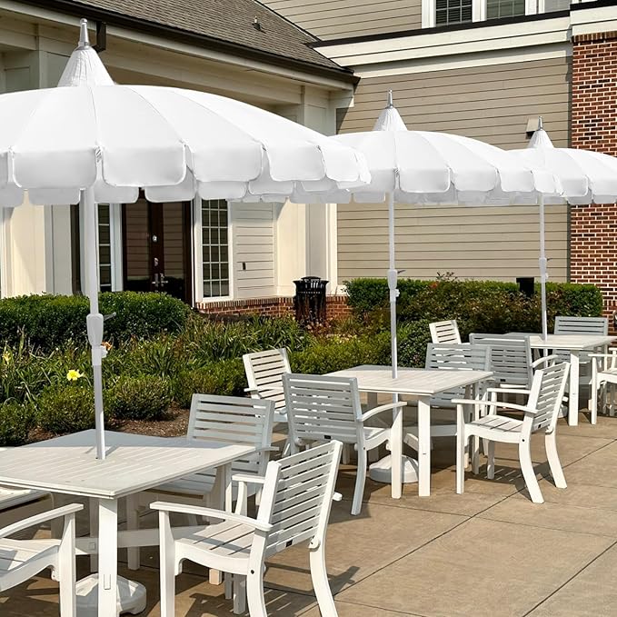 8Ft Patio Pagoda Umbrella, UV Protect Pool Umbrellas with Heavy Duty Pole, Outdoor Market Umbrella for Holiday Garden Backyard