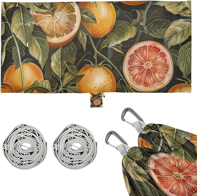 Vintage Orange-red Grapefruit 330lb Capacity Outdoor Hammock with Hanging Rope Backyard Hammock for Outside Patio Backyard Poolside para ir de Camping
