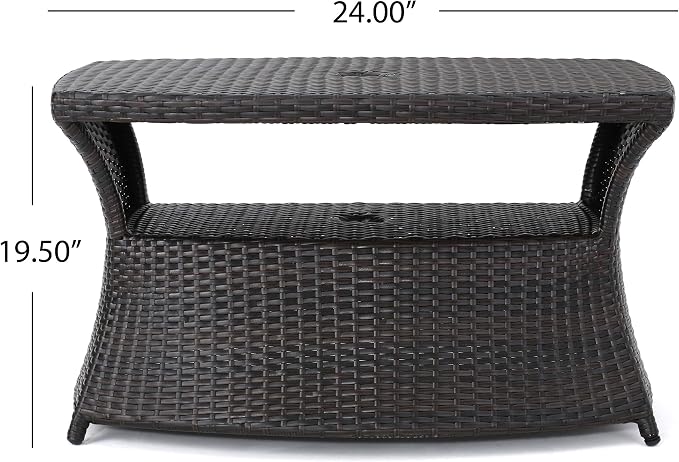 Christopher Knight Home Berkeley Outdoor Wicker Side Table, Multibrown
