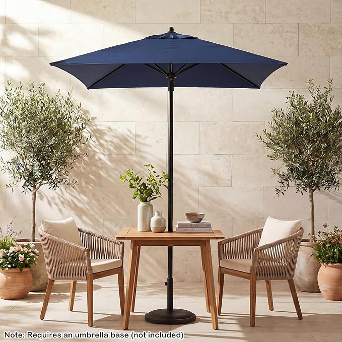Giantex 5ft Square Patio Umbrella, Outdoor Table Umbrella with Push Bottom Tilt, 4 Sturdy Ribs, Fade Resistant & Waterproof Canopy, Market Umbrella for Deck, Pool, Backyard, Garden, Beach
