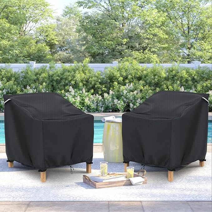 Gasadar Patio Chair Cover - 2 Pack, Patio Furniture Covers Waterproof, Heavy Duty Outdoor Chair Covers, Lawn Outdoor Furniture Cover -33" W x 35" D x 38" H