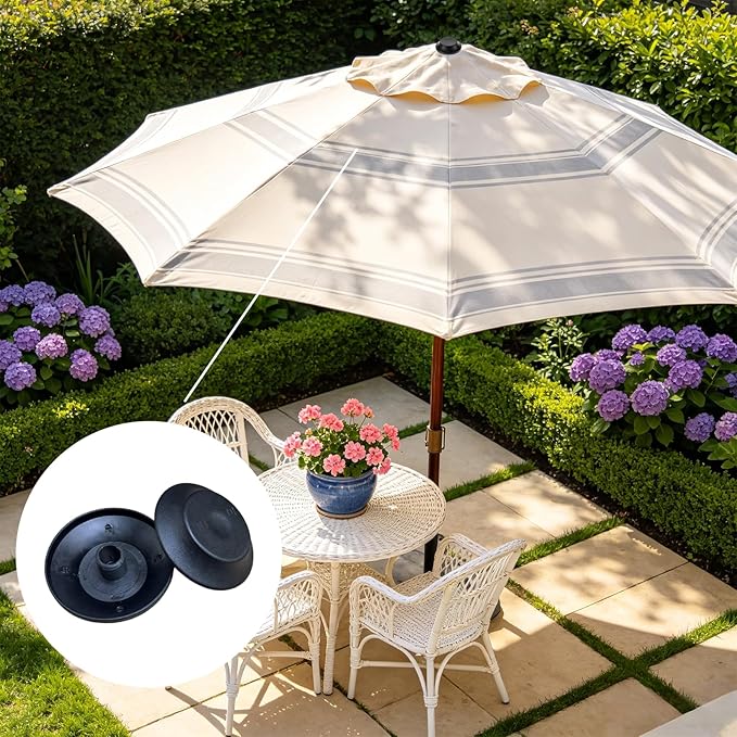 2 Pack Patio Umbrella Tip Caps Replacement Parts - Black Top Screw Cap for Outdoor Patio Umbrella Pole Handle, Easy Install Accessories Protects from Scratches