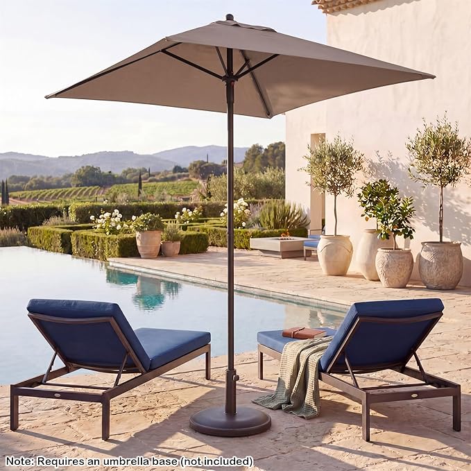 Giantex 5ft Square Patio Umbrella, Outdoor Table Umbrella with Push Bottom Tilt, 4 Sturdy Ribs, Fade Resistant & Waterproof Canopy, Market Umbrella for Deck, Pool, Backyard, Garden, Beach