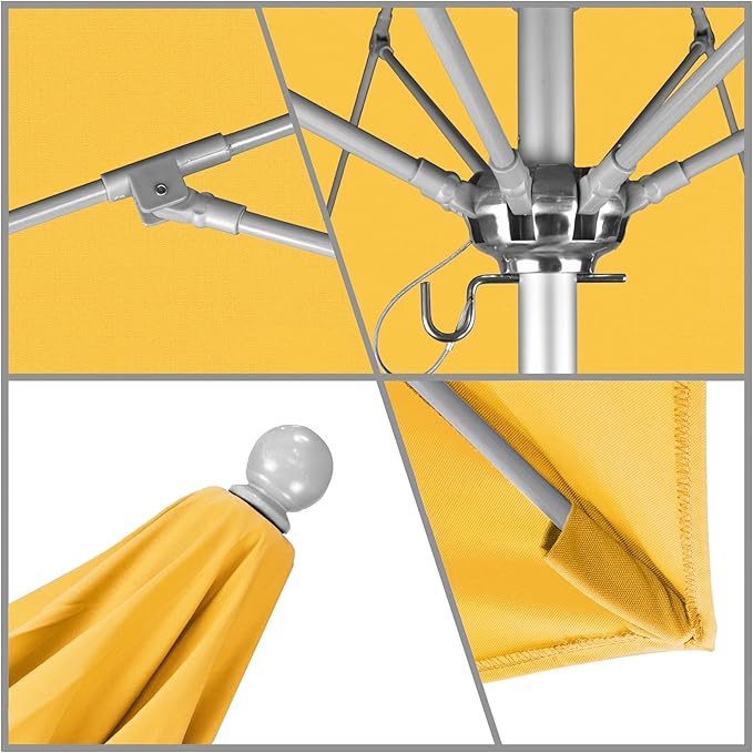 California Umbrella 7.5' Rd. Venture Series Contract Grade Patio Umbrella, Push Open Pin Stop, Silver Finish