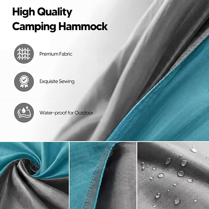 SUNCREAT Hammocks Backpacking Hammock for Camping, Lightweight Camping Hammock for Outside, Blue Green