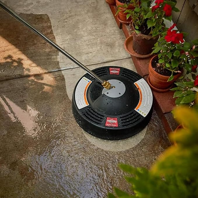Briggs & Stratton 14 inch Rotating Surface Cleaner for Gas Pressure Washers with Quick Connect Wands and Dome Shape Cover, Black