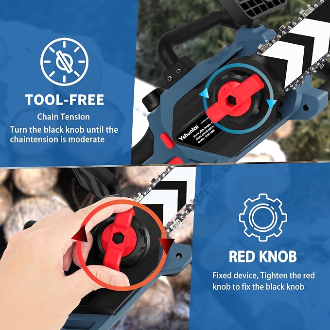 12" Electric Chainsaw Cordless, Brushless Battery Powered Chain Saw with Dual 4000mah Batteries and Charger, Handheld Mini Chainsaw for Wood Cutting Tree Trimming Branch Pruning