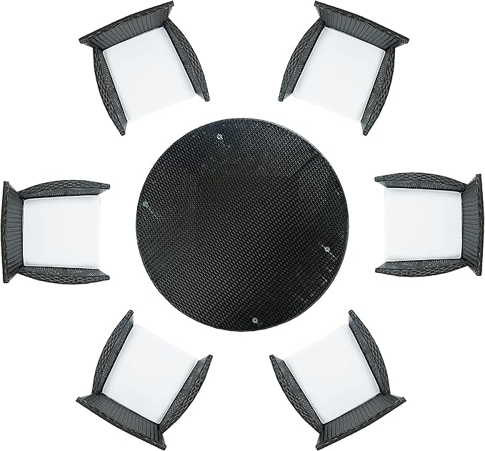 SAFAVIEH Outdoor Collection Challe Black/White Dining Set PAT7702A-3BX