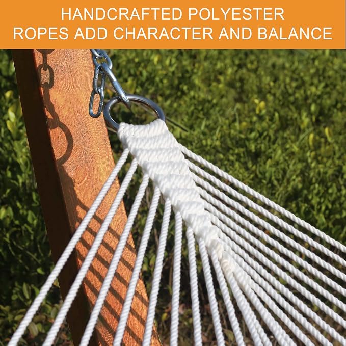 Lazy Daze Hammocks 12 FT Double Quilted Fabric Hammock and 13 FT Natural Wood Arc Stand, with Spreader Bar, Removable Pillow, 2 Person Hammock for Poolside Outdoor Patio, 450 lbs Capacity, Natural