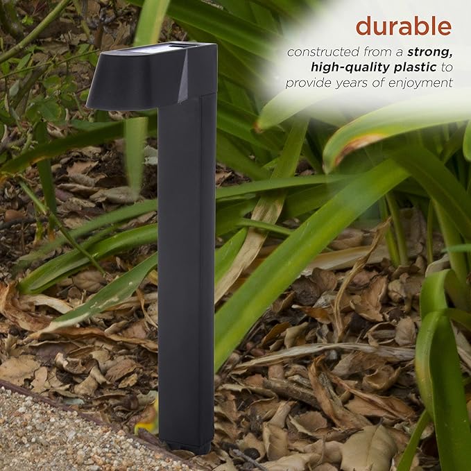 Alpine Corporation Solar-Powered Black Abstract Pathway Lights, 4-Piece (Pack of 2)