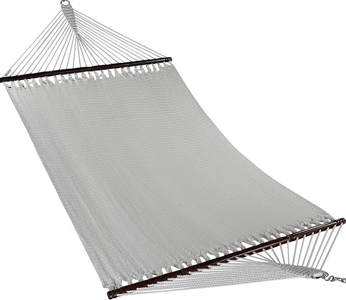 Jumbo Caribbean Hammock - 55 Inch - Soft-Spun Polyester - White