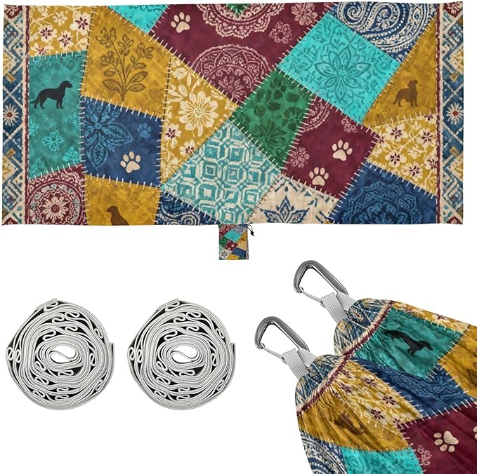 Patchwork Pet Camping Hammock Fabric for Outside Patio Garden
