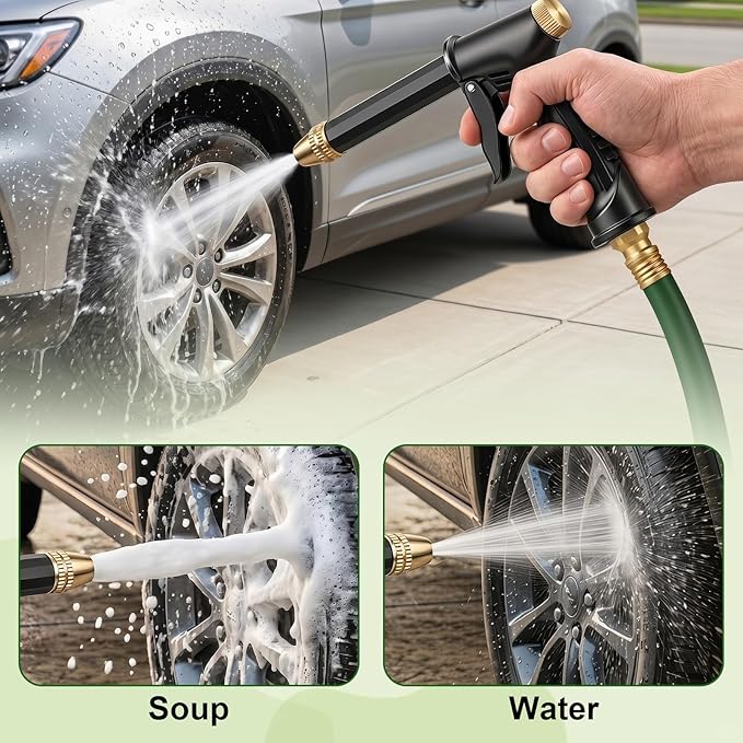 Jet Nozzle Power Washer for Garden Hose, 2026 New 4 Mode Pressure Washer Wand with Soap Dispenser and Quick Connectors for Car Washing Patio Driveway Outdoor Cleaning