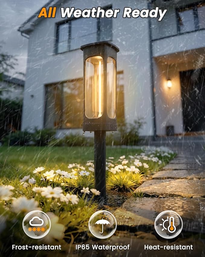 VOLISUN Solar Pathway Lights,6 Pack LED Solar Lights Outdoor Waterproof, Landscape Lighting,Warm Color Solar Path Lights,Landscape Lights,Solar Garden Lights for Yard Lawn Driveway Walkway