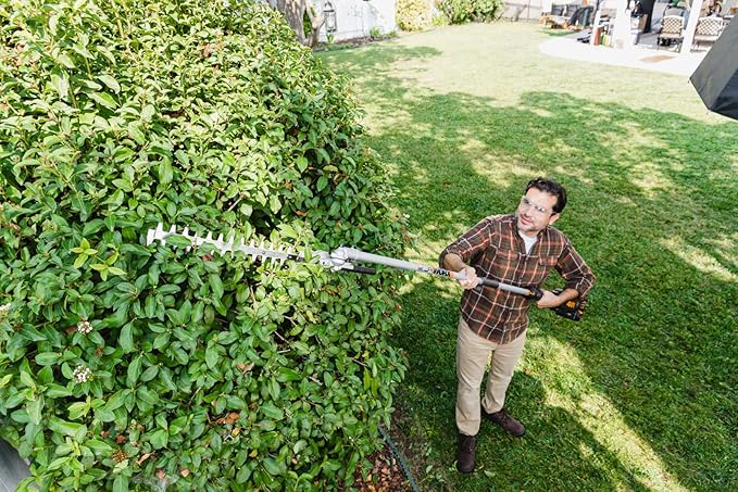 WORX WG186 40V Nitro Power Share Cordless Attachment-Capable Driveshare 15" String Trimmer with WA0220 40V Nitro Driveshare 17" Universal Hedge Trimmer Attachment