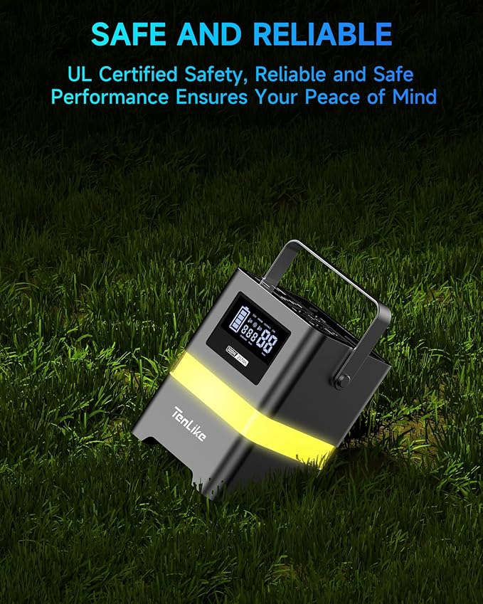 Portable P-ower S-tation, 300W Solar G-enerator 257Wh with Color LED Light, PD 100W Two-Way Fast Charge, AC Outlet Pure Sine Wave, DC, USB-A/USB-C, 120V P-ortable P-ower B-ank for Camping Home Outdoor