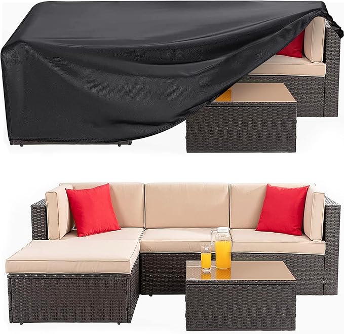 Outdoor Furniture Covers for Patio Furniture, Table Cover 90"L X 60"W X 28"H Patio Covers for Outdoor Furniture 420D Oxford Anti-UV Waterproof, Windproof for Patio, Lawn and Garden