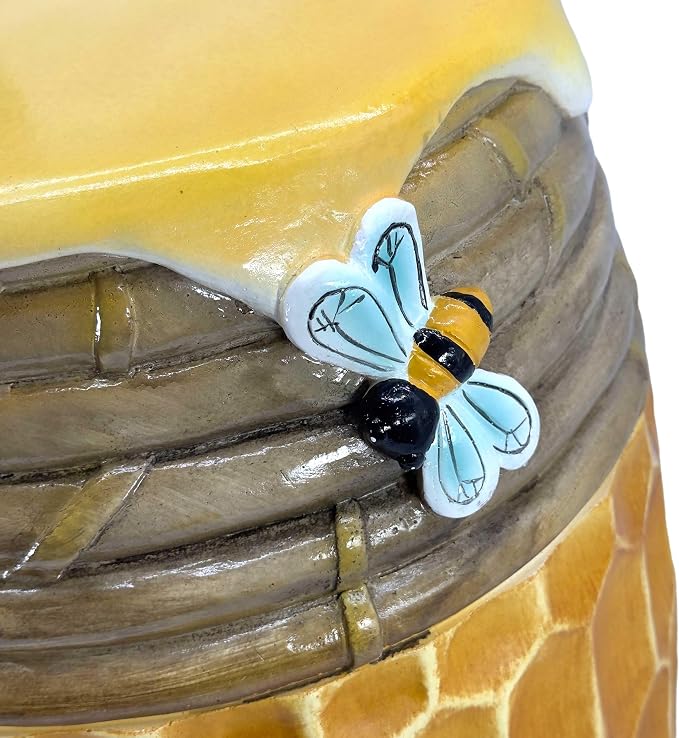 Galt International Honeycomb Stool Side Table w/Bees & Honey Top 17" | Cute Fantasy Yellow Golden Honey Hive Basket Fun Eclectic Home Decor Resin