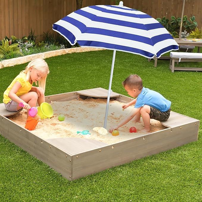 Beach Umbrella for Kids Water Table & Picnic Table Shade, Heavy-Duty Children's Portable Outdoor Umbrella, 47 Inch UV Protection for Sand Play, Camping, Garden and Beach