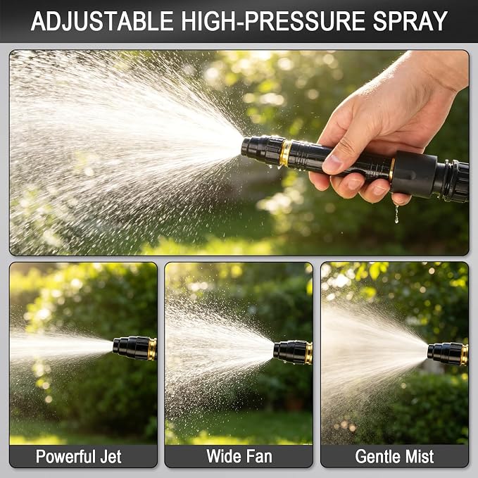 2026 Upgraded High Pressure Water Cannon, Leak-Proof Powerful Water Gun Sprayer, 3 Adjustable Gear Modes, Universal Pacifier Interface for Car Washing, Plant Watering, Home Cleaning