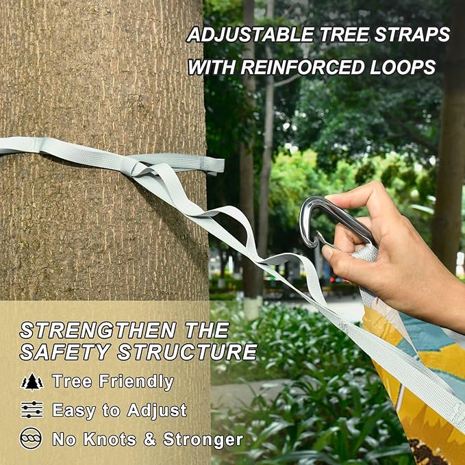 Summer Flowers 330lb Capacity Hammocks with Tree Straps Fabric Hammock for Outside Patio Backyard Poolside Bases para hamacas para adultos