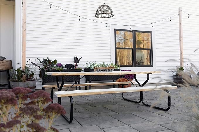 Woodlawn&Home, 600014, Picnic Table Frame, Black Without Wood