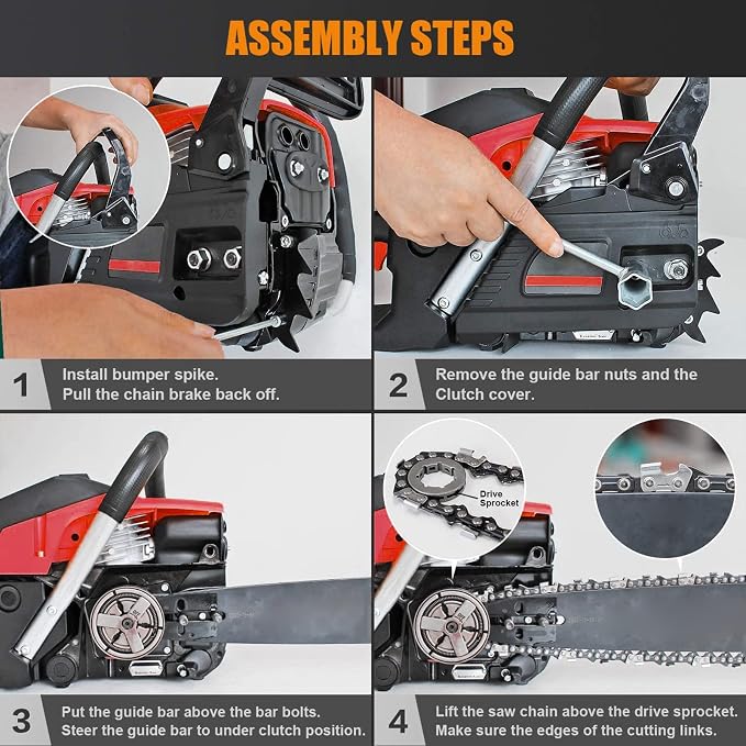 58CC Gas Powered Chain Saw, 20 Inches Cordless Chain Saw for Wood Cutting and Tree Trimming
