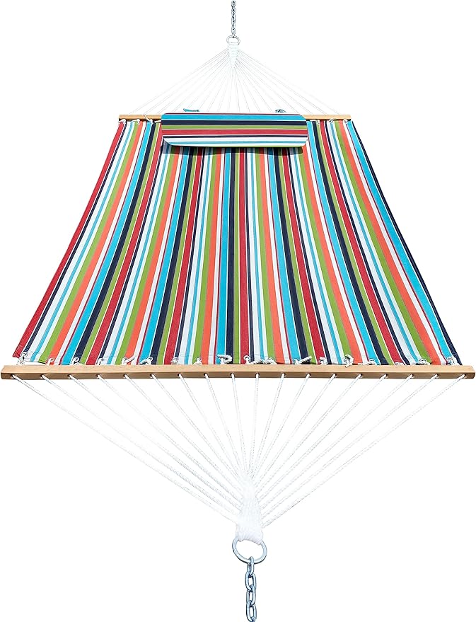 Classic All-Weather Outdoor Hammock with Pillow Sunbrella® Fabric Deluxe Size (Carousel Confetti (#7774-0000))